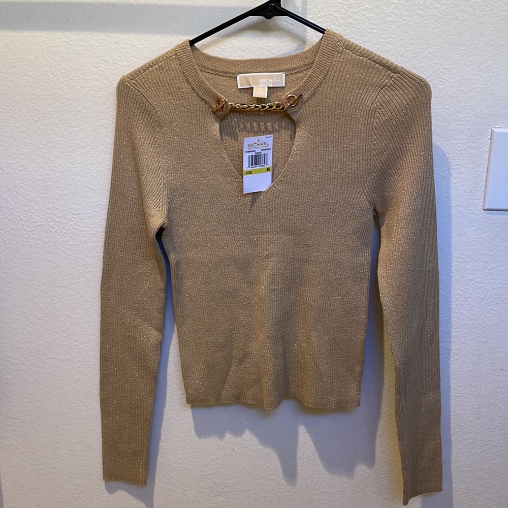 MICHAEL KORS Gold Top, size Medium, NWT